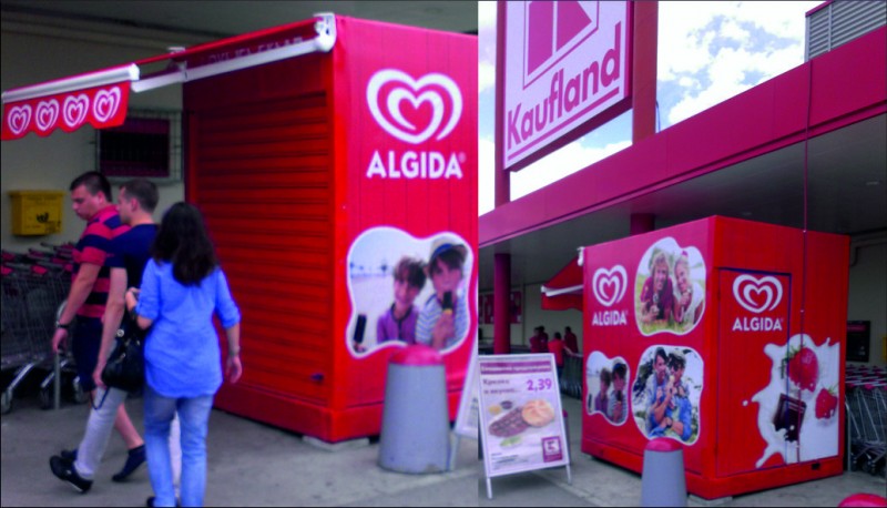 http://Algida branding campaign + awning for Kaufland Blagoevgrad&nbsp;