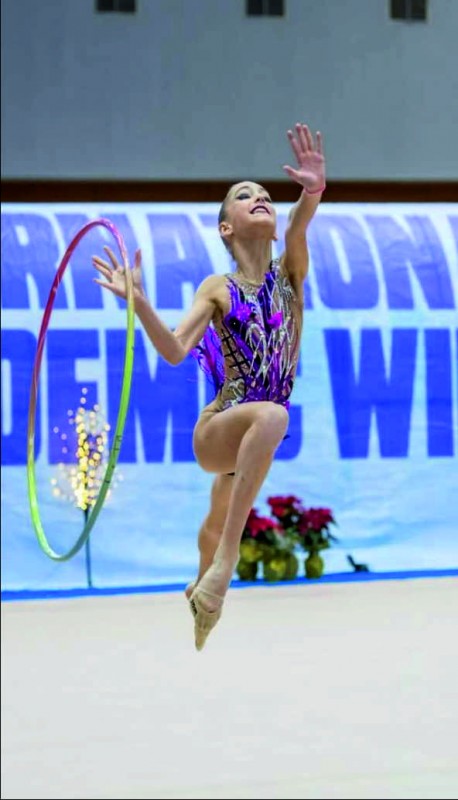 Branding a hoop in artistic gymnastics.&nbsp;