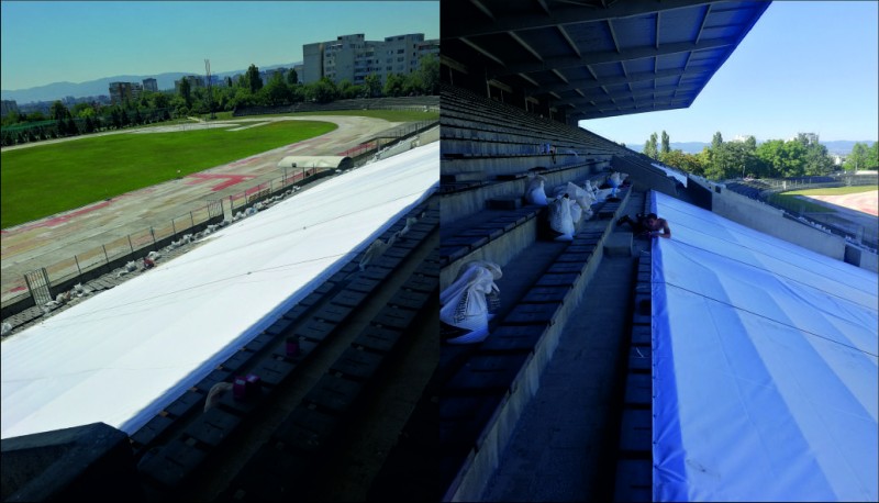 Production of a 1400m2 roof vinyl structure for the Academic Stadium&nbsp;