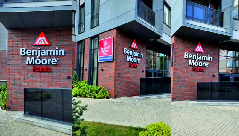Creation of a light box and volumetric inscription for the Benjamin Moore company&nbsp;
